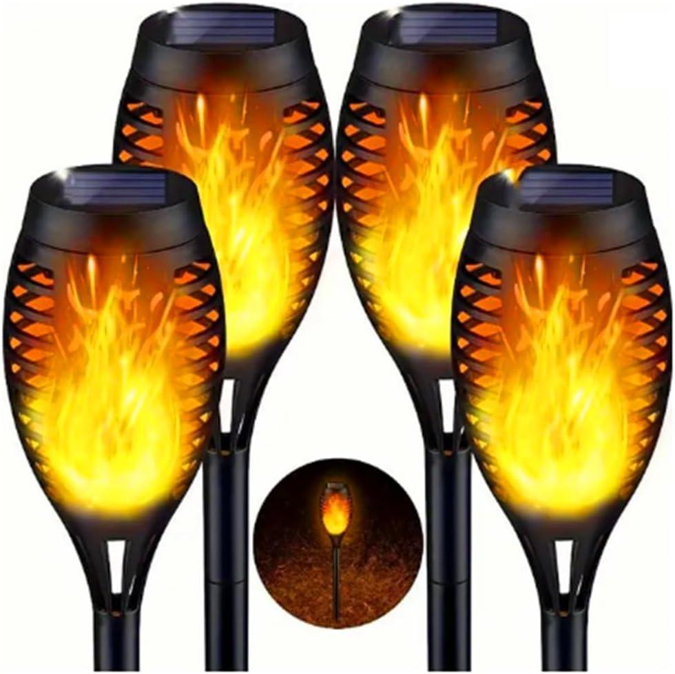 4 Pack Solar Lights Outdoor, Solar Torch Lights Outdoor Flickering Flame for Outdoor Decorations, Waterproof Garden Light Solar Powered , Torches Flame Light for Outside Yard Patio Lawn Garden Decor