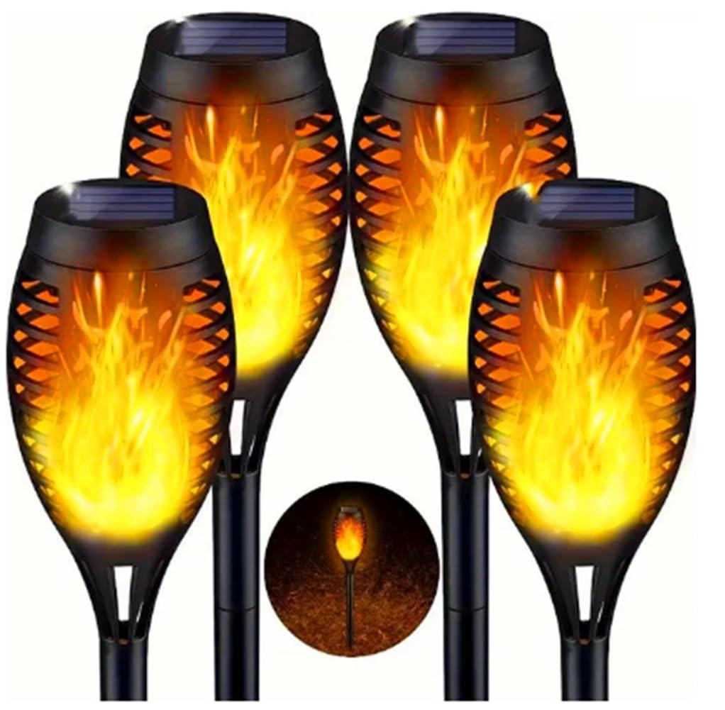 4 Pack Solar Lights Outdoor, Solar Torch Lights Outdoor Flickering Flame for Outdoor Decorations, Waterproof Garden Light Solar Powered , Torches Flame Light for Outside Yard Patio Lawn Garden Decor