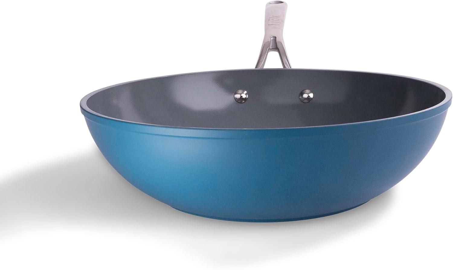 frök Frök Non-Stick Fry Pan Meets Wok With Lid, 11-Inch, Black & Silver