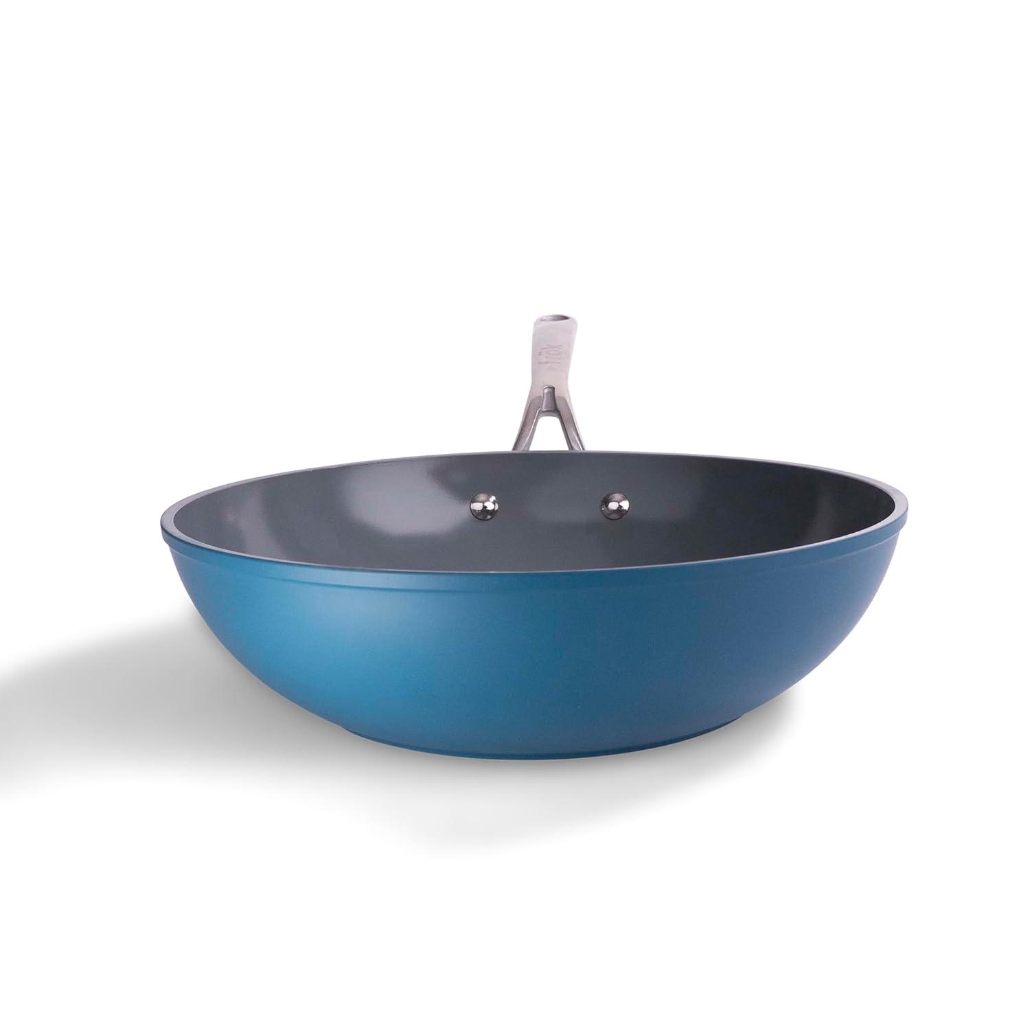 frök Frök Non-Stick Fry Pan Meets Wok With Lid, 11-Inch, Black & Silver