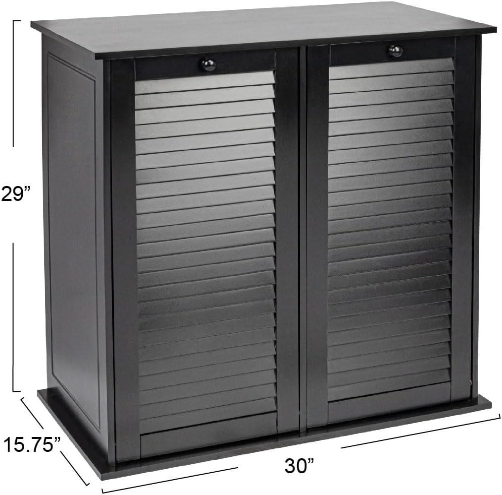 Household Essentials Tilt-Out Cabinet Laundry Sorter with Shutter Front Black