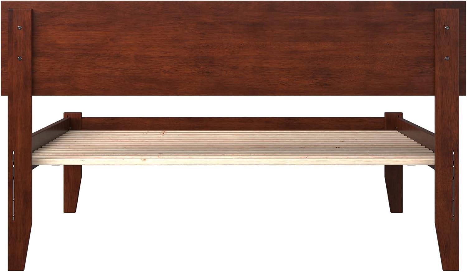 AFI Furnishings Orlando Twin Extra Long Platform Bed with Open Footboard and Turbo Charger in Walnut