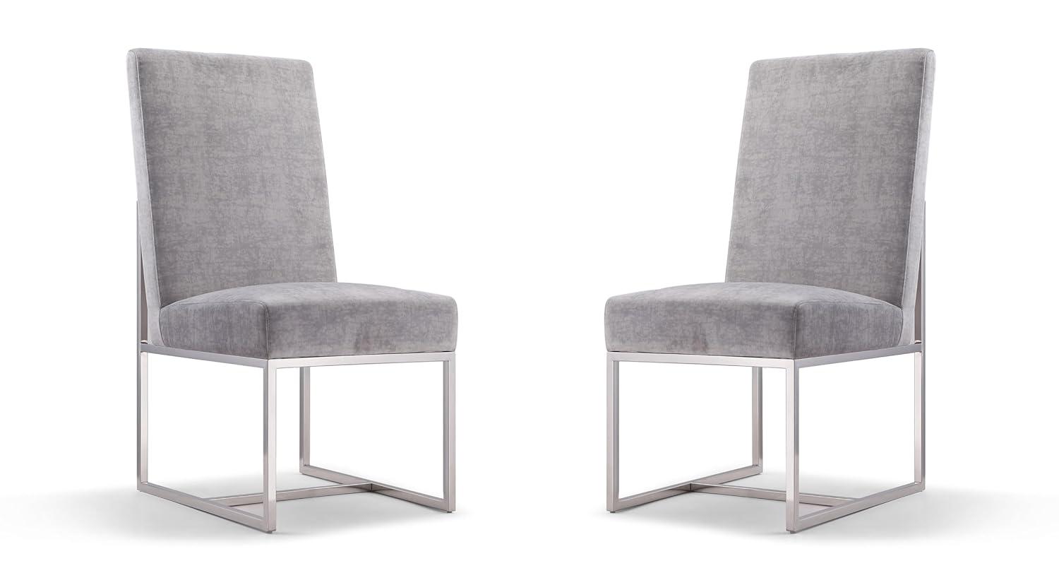 Element Velvet Dining Chair Gray - Manhattan Comfort