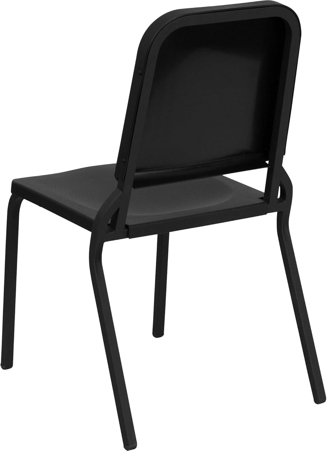 Black Stackable Plastic and Steel Music Chair