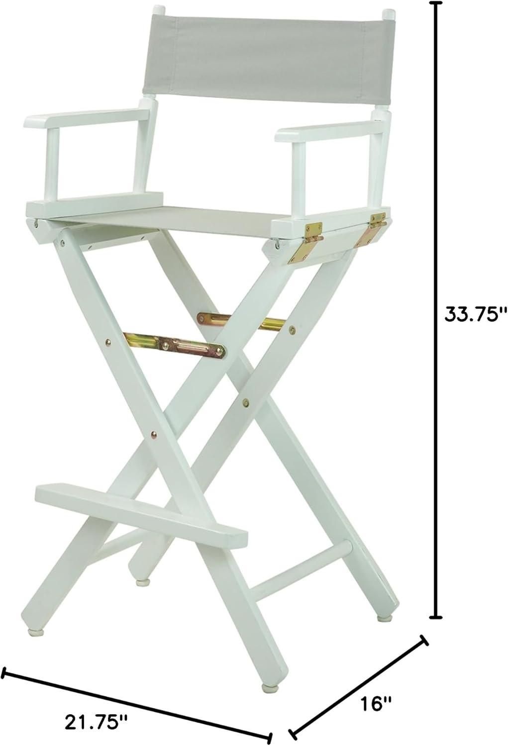 "30" Director's Chair White Frame-Gray Canvas"