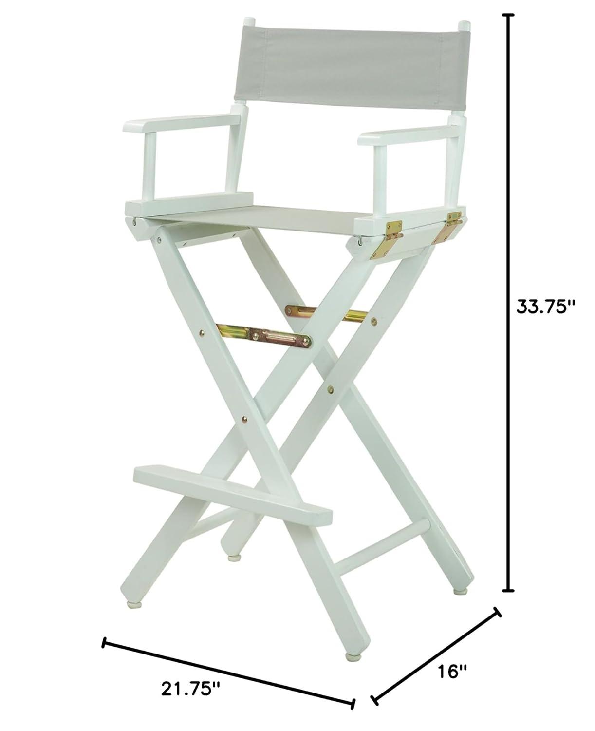 "30" Director's Chair White Frame-Gray Canvas"