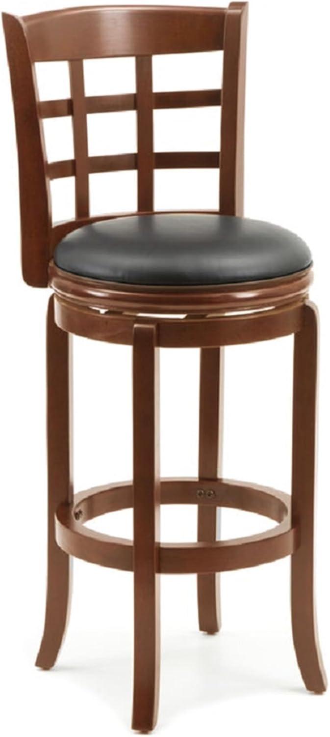 29" Kyoto Wood Composite Barstool Cherry - Boraam: Rubberwood Frame, Faux Leather, High-Density Foam
