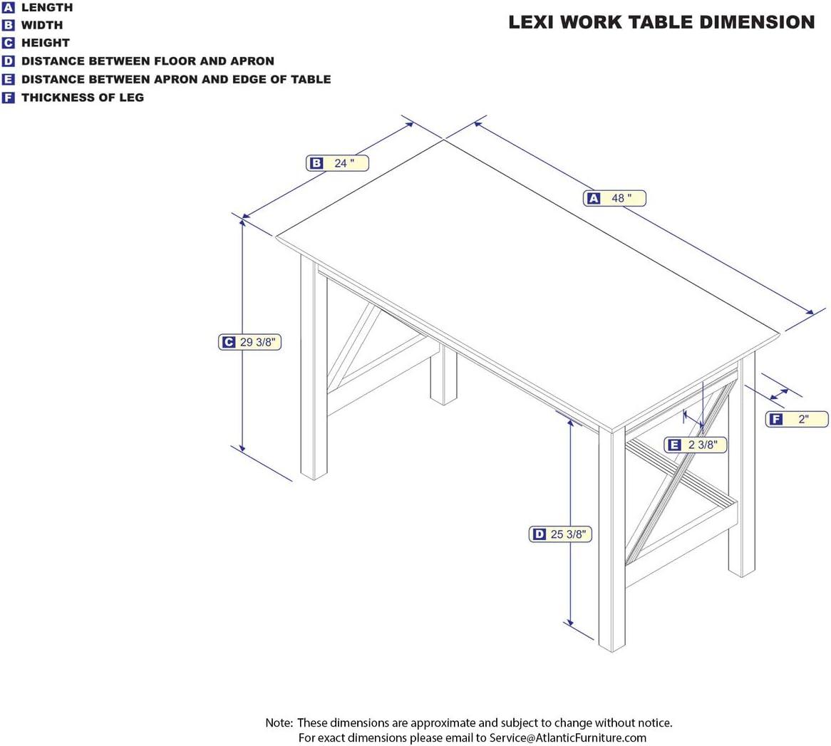 AFI 48" Lexi Solid Wood X Design Home Office, Gaming, Writing, Desk with Charger in White