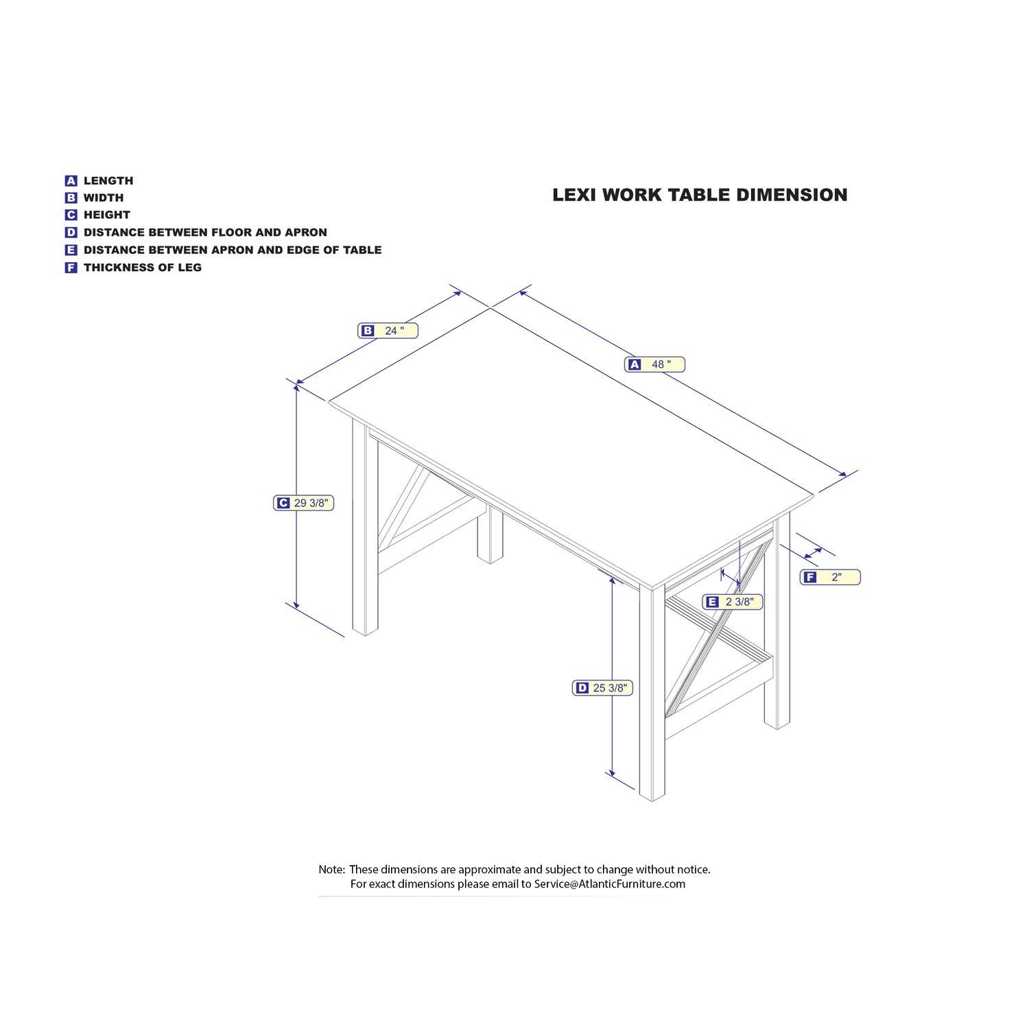 AFI 48" Lexi Solid Wood X Design Home Office, Gaming, Writing, Desk with Charger in White