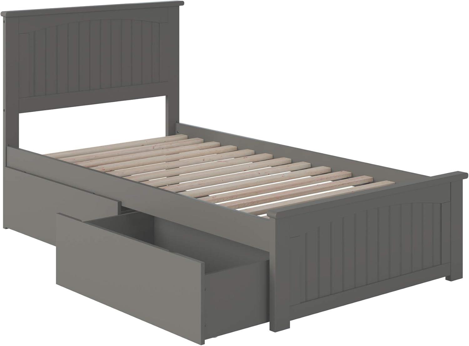AFI Nantucket Twin Wood Platform Bed with Matching Footboard and Storage Drawers, Espresso