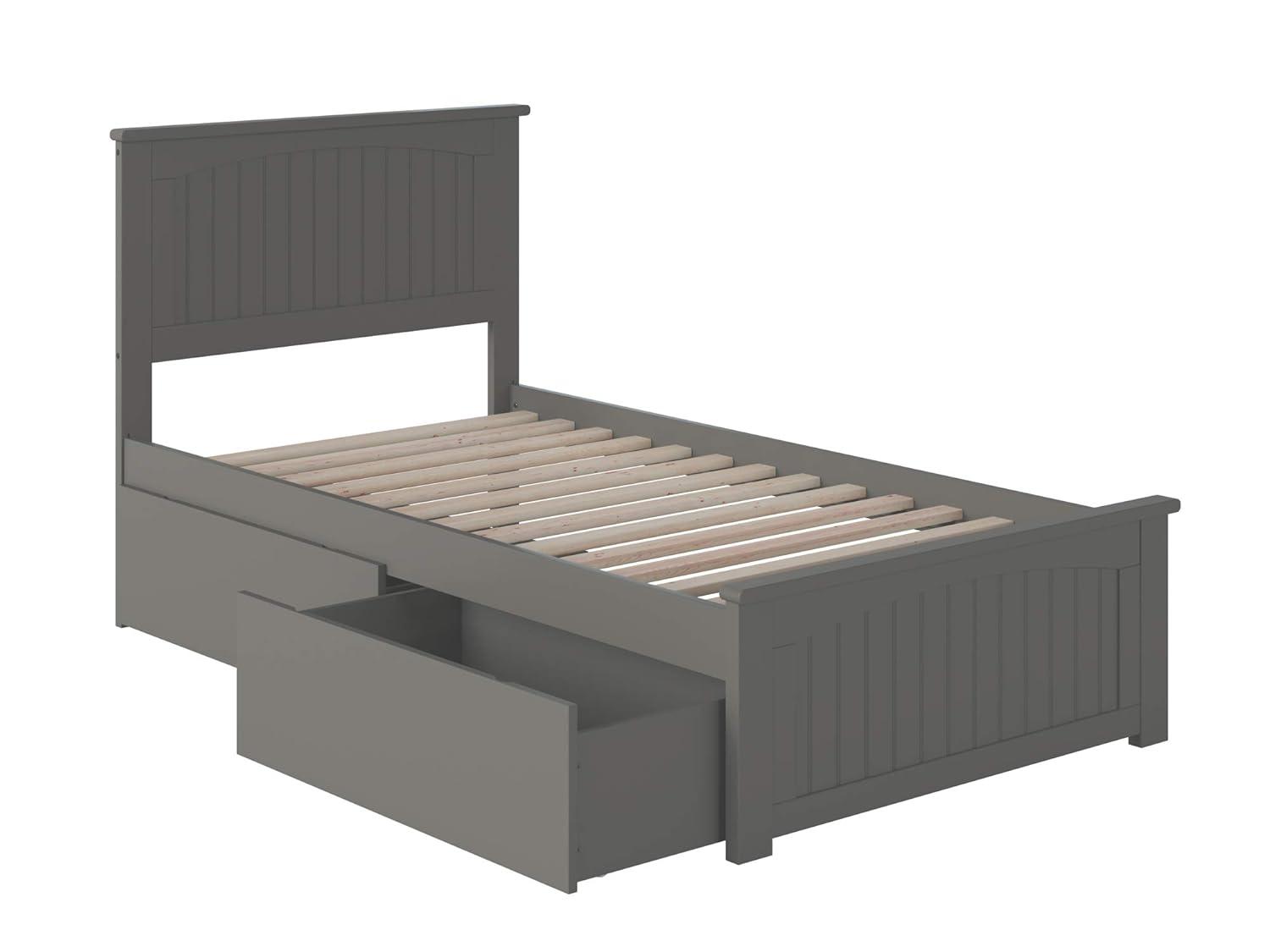 AFI Nantucket Twin Wood Platform Bed with Matching Footboard and Storage Drawers, Espresso