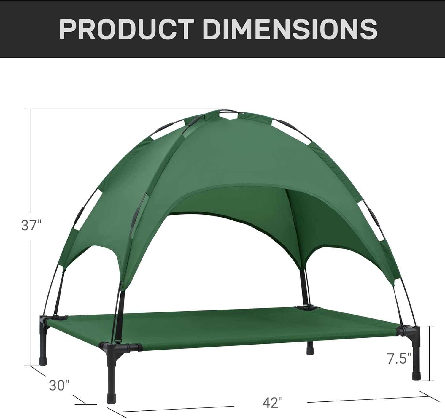 Tucker Murphy Pet™ Elevated Dog Bed With Canopy, Outdoor Dog Cot With Removable Canopy Shade Tent, Raised Pet Cot