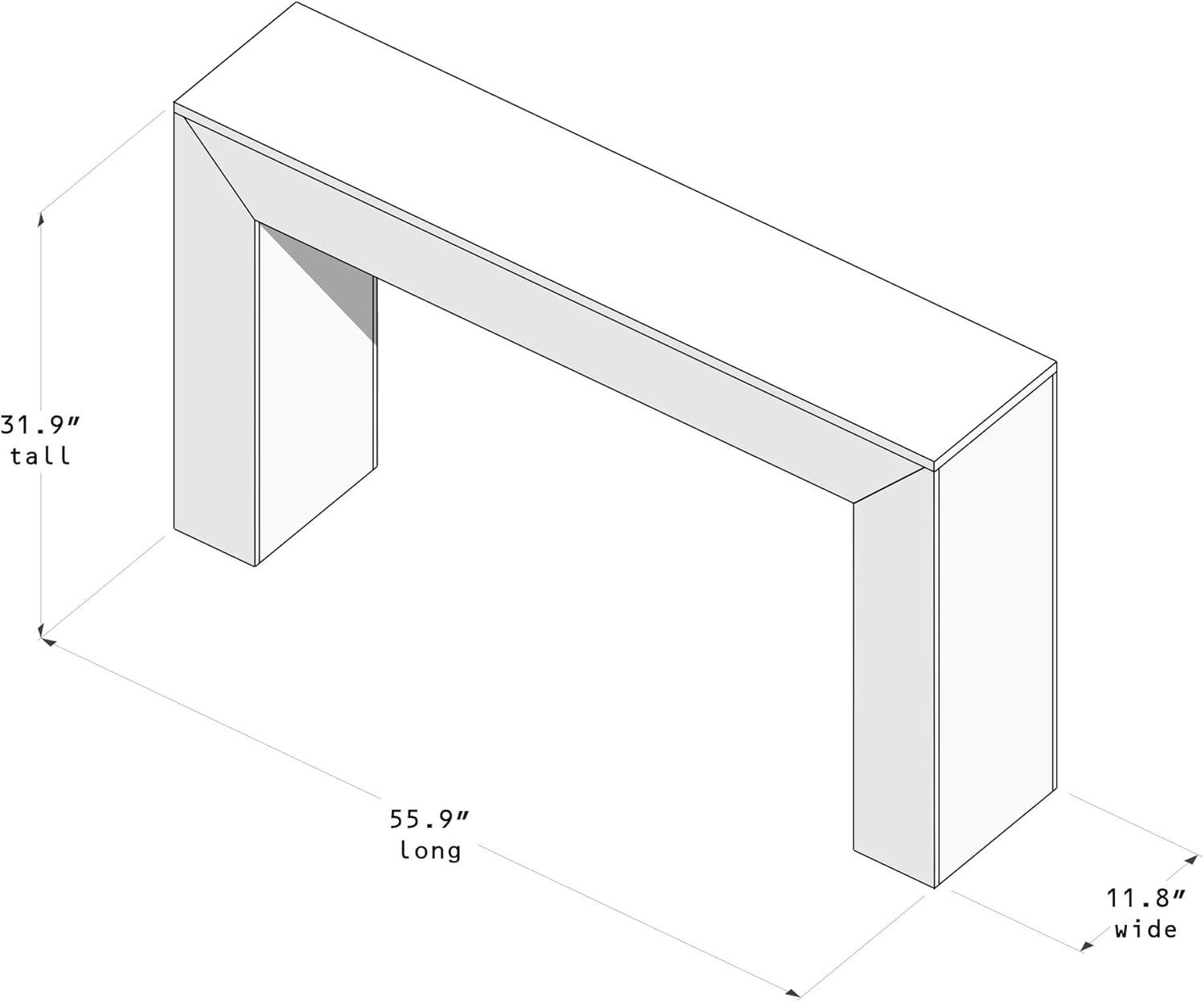 Pecan Solid Wood 56'' Modern Console Table