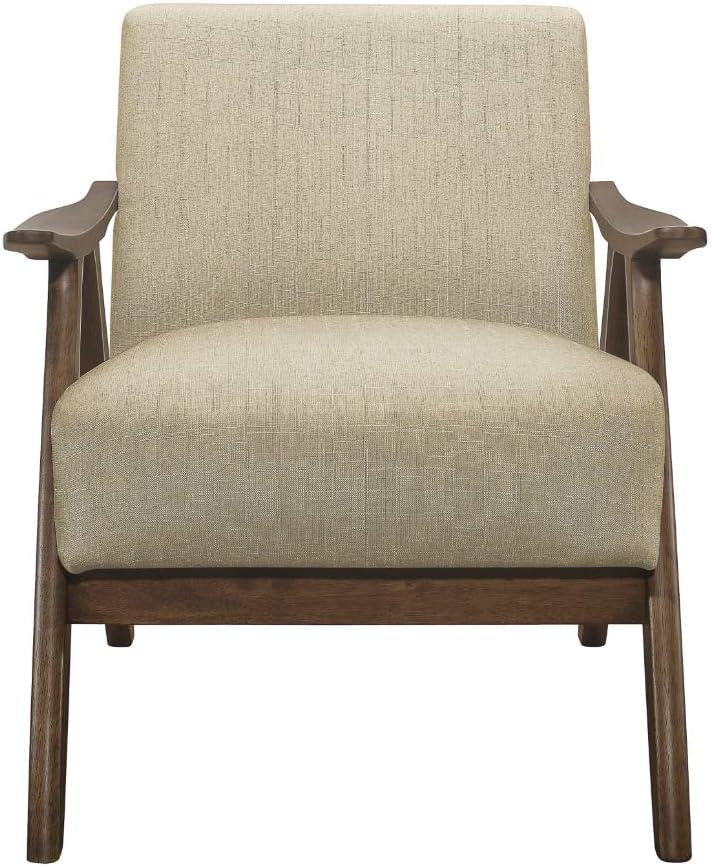 Lexicon Damala Collection Retro Inspired Wood Frame Accent Chair, Light Brown