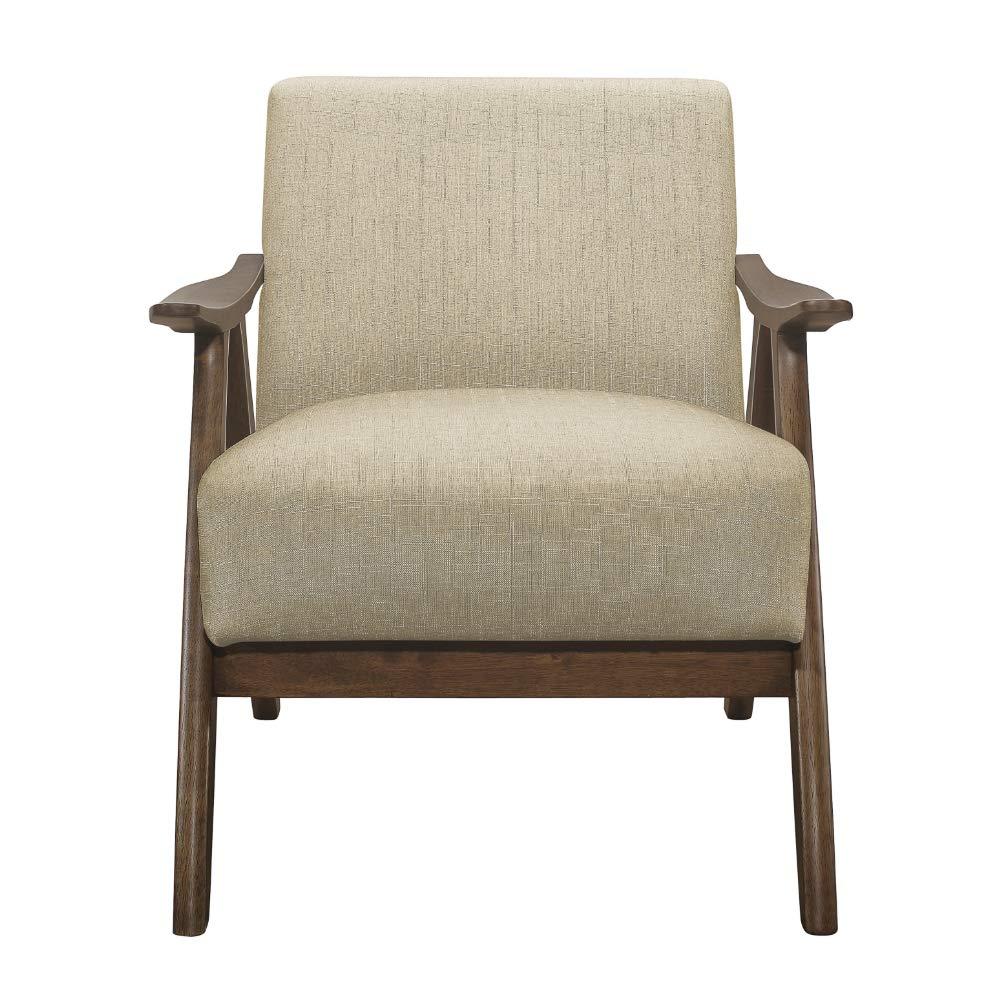 Lexicon Damala Collection Retro Inspired Wood Frame Accent Chair, Light Brown