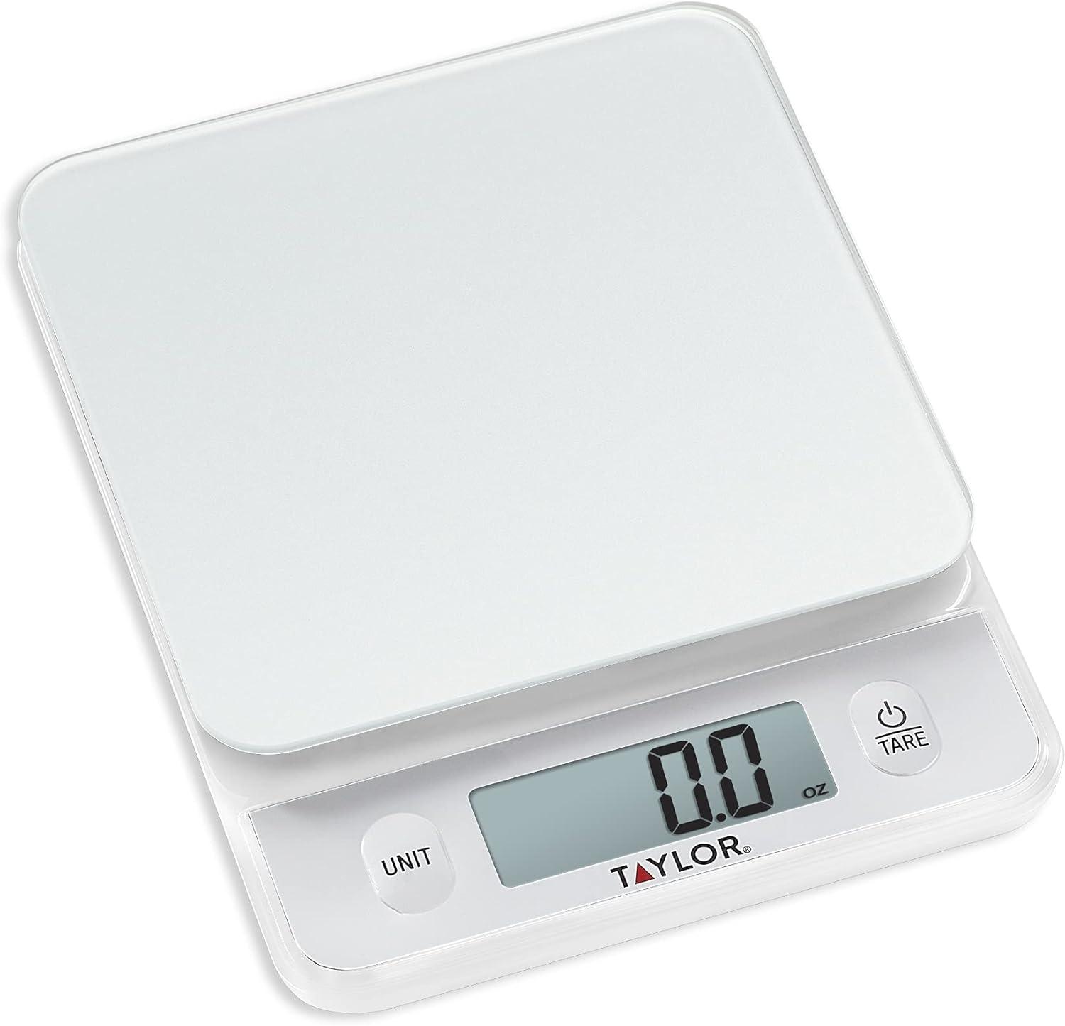 Taylor Digital Kitchen Glass Top 11lb Food Scale Silver