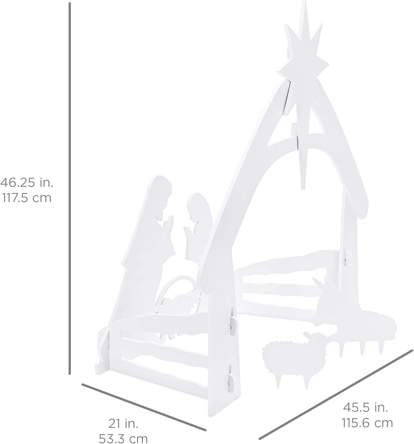 Best Choice Products 4ft Outdoor Nativity Scene, Weather-Resistant Decor, Christmas Family Yard Decoration, PVC