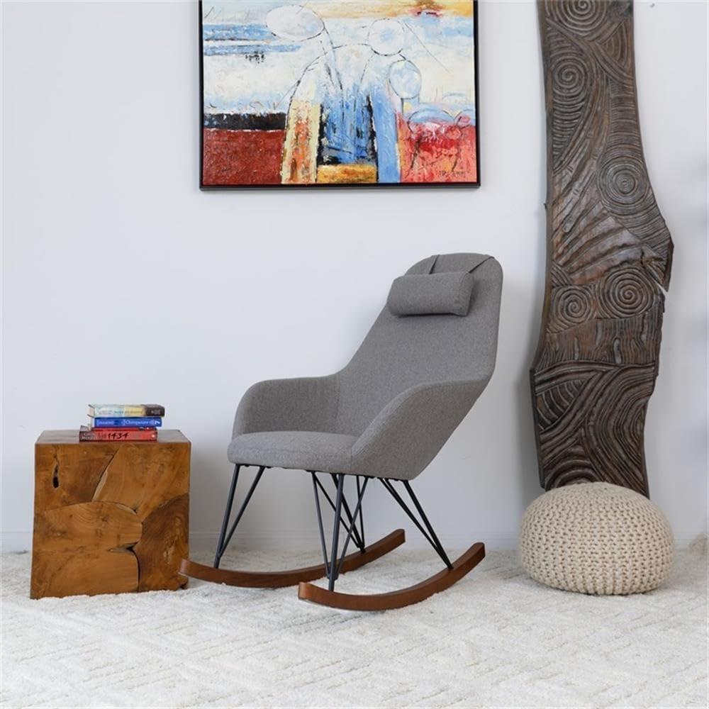 Mid-Century Modern Jayce Gray Rocking Chair