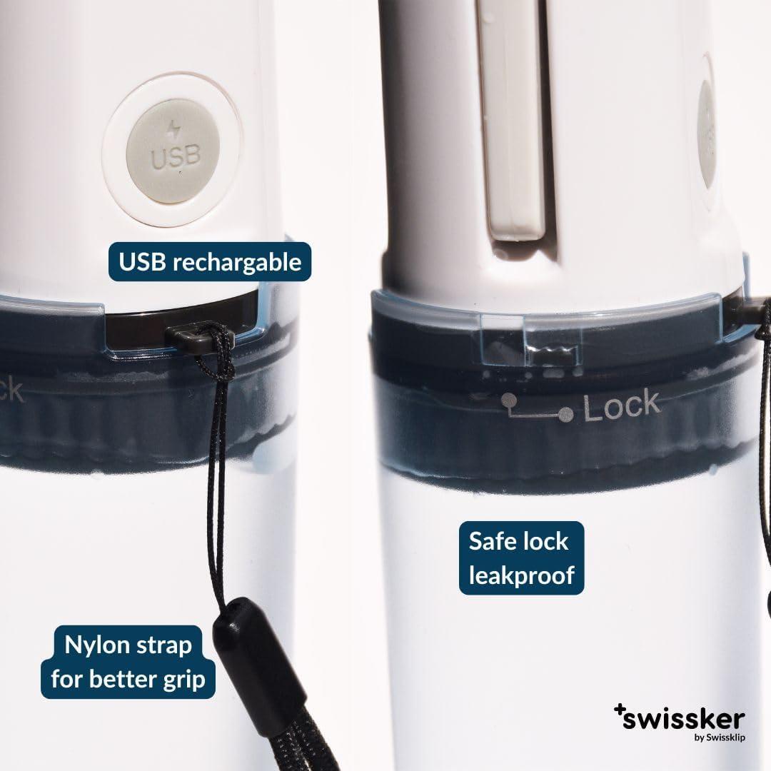 Swissker by Swissklip Aquavesi Portable Bidet| Rechargeable Portable bidet for travel| Portable Bidet For Women & Men for Menstruation, Soothing Postpartum, Perineal Care and Hemorrhoid