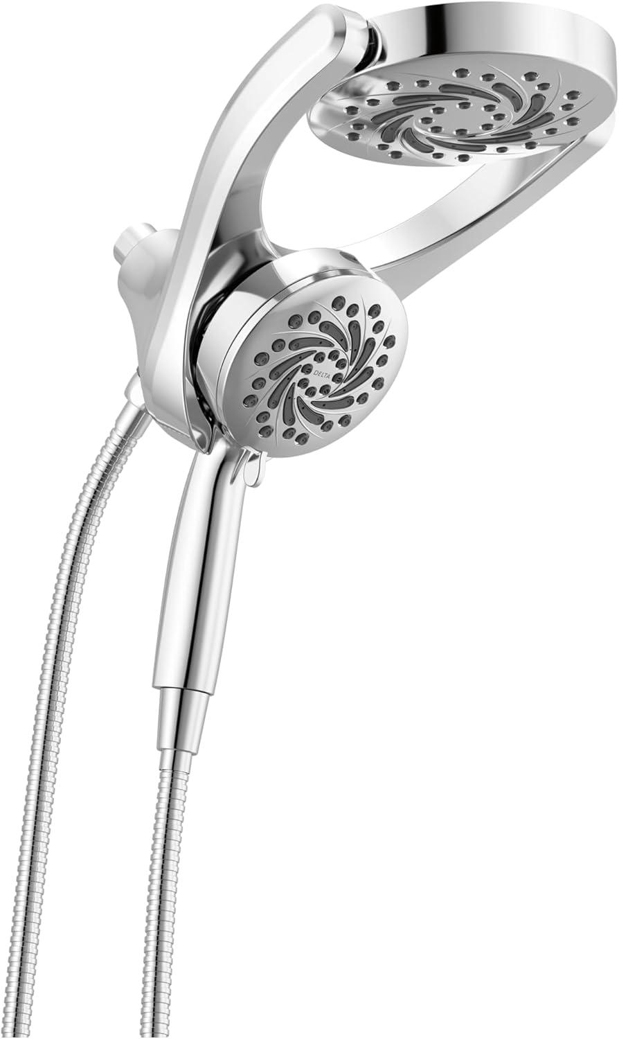 Delta 75419 5-Setting HydroRain 2-in-1 Dual Shower Head with ProClean Spray
