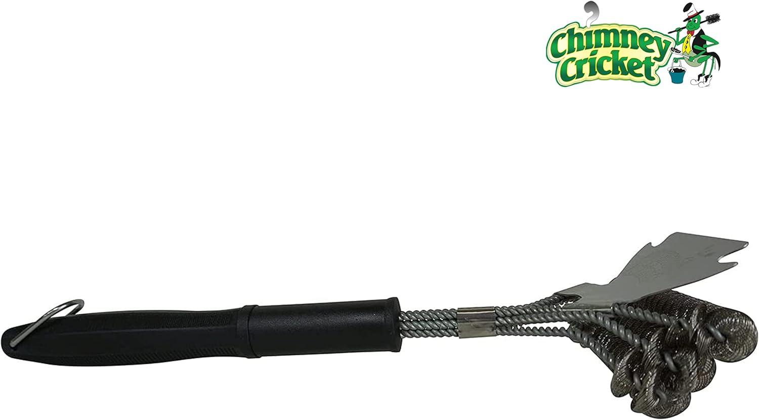 Chimney Cricket BBQ Grill Brush & Scraper-Bristle Free for Safety & Deep Cleaning Barbecue Grill Cleaning Scrubber - 18"