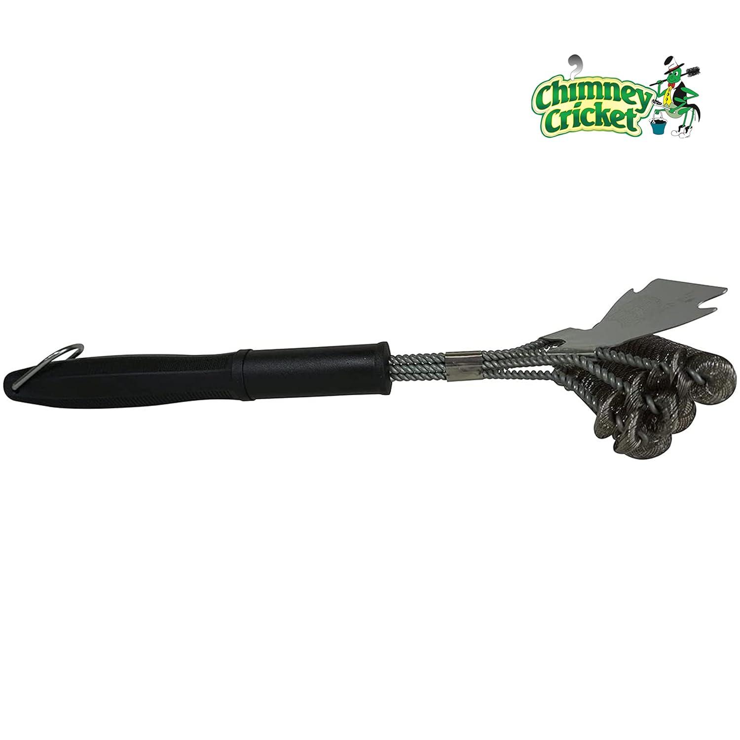 Chimney Cricket BBQ Grill Brush & Scraper-Bristle Free for Safety & Deep Cleaning Barbecue Grill Cleaning Scrubber - 18"