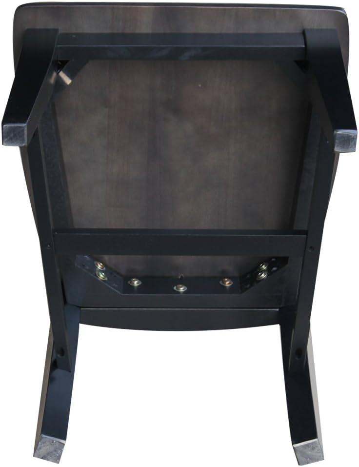 Set of Two Cosmo Tall Solid Wood Mission Chairs in Coal Black/Washed Black