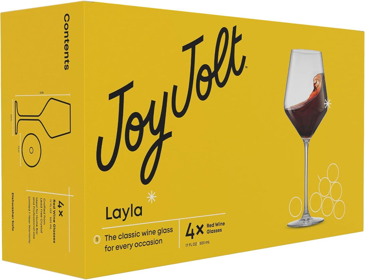 JoyJolt Layla Red Wine Glasses