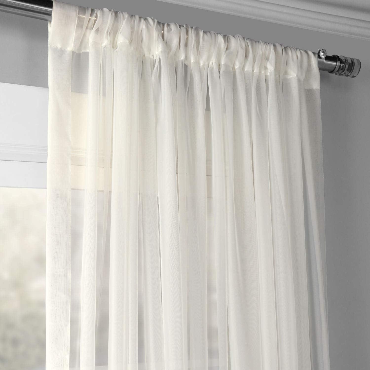 Half Price Drapes Doublewide Solid Voile Sheer Single Curtain Panel