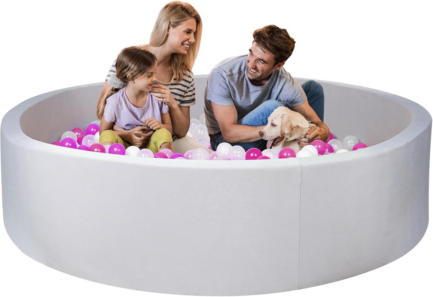 Foam Ball Pit for Kid, Kids Soft Ball Pit,Kiddie Balls PoolIdeal Gift Toys for Children, 47 Inch