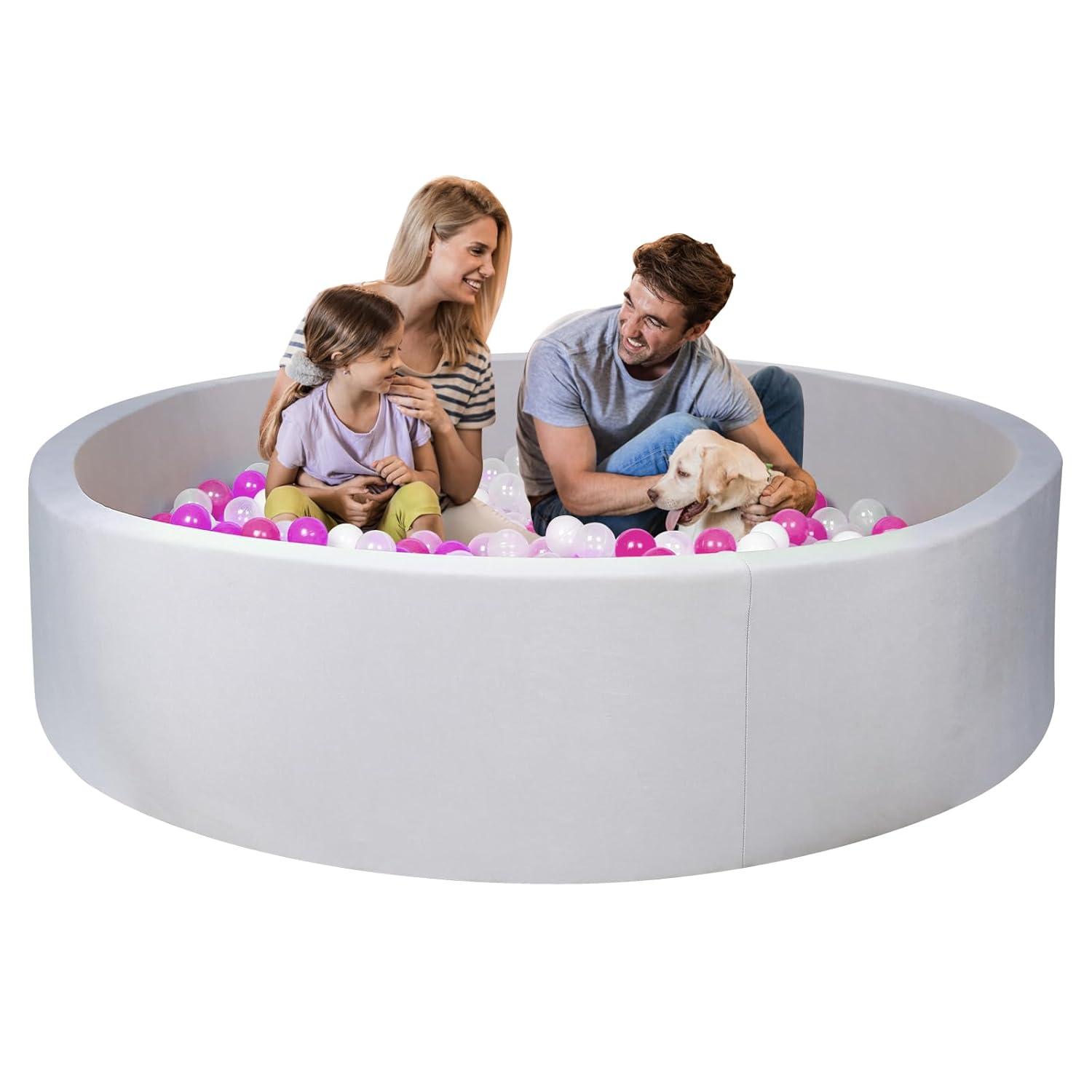 Foam Ball Pit for Kid, Kids Soft Ball Pit,Kiddie Balls PoolIdeal Gift Toys for Children, 47 Inch