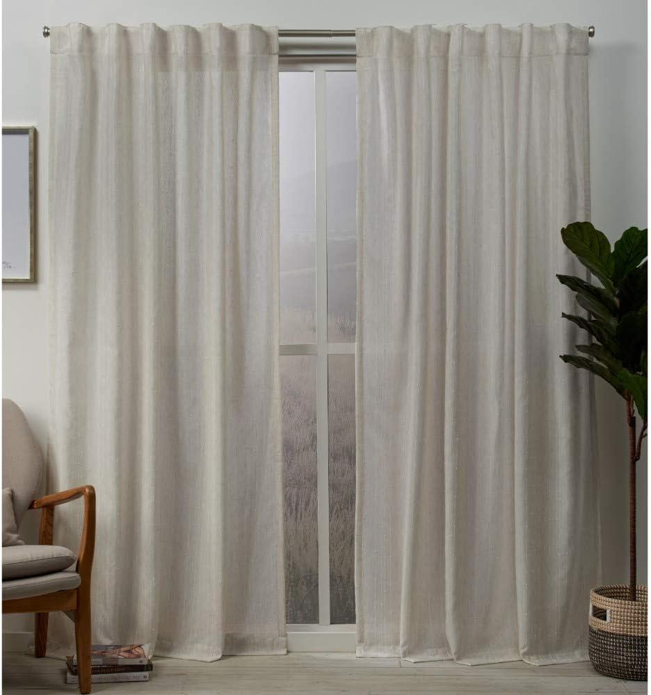 Muskoka Teardrop Slub Embellished Hidden Tab Top Curtain Panel Pair -Exclusive Home