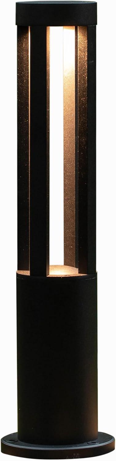 Gardenised Black Integrated LED Metal Bollard Light