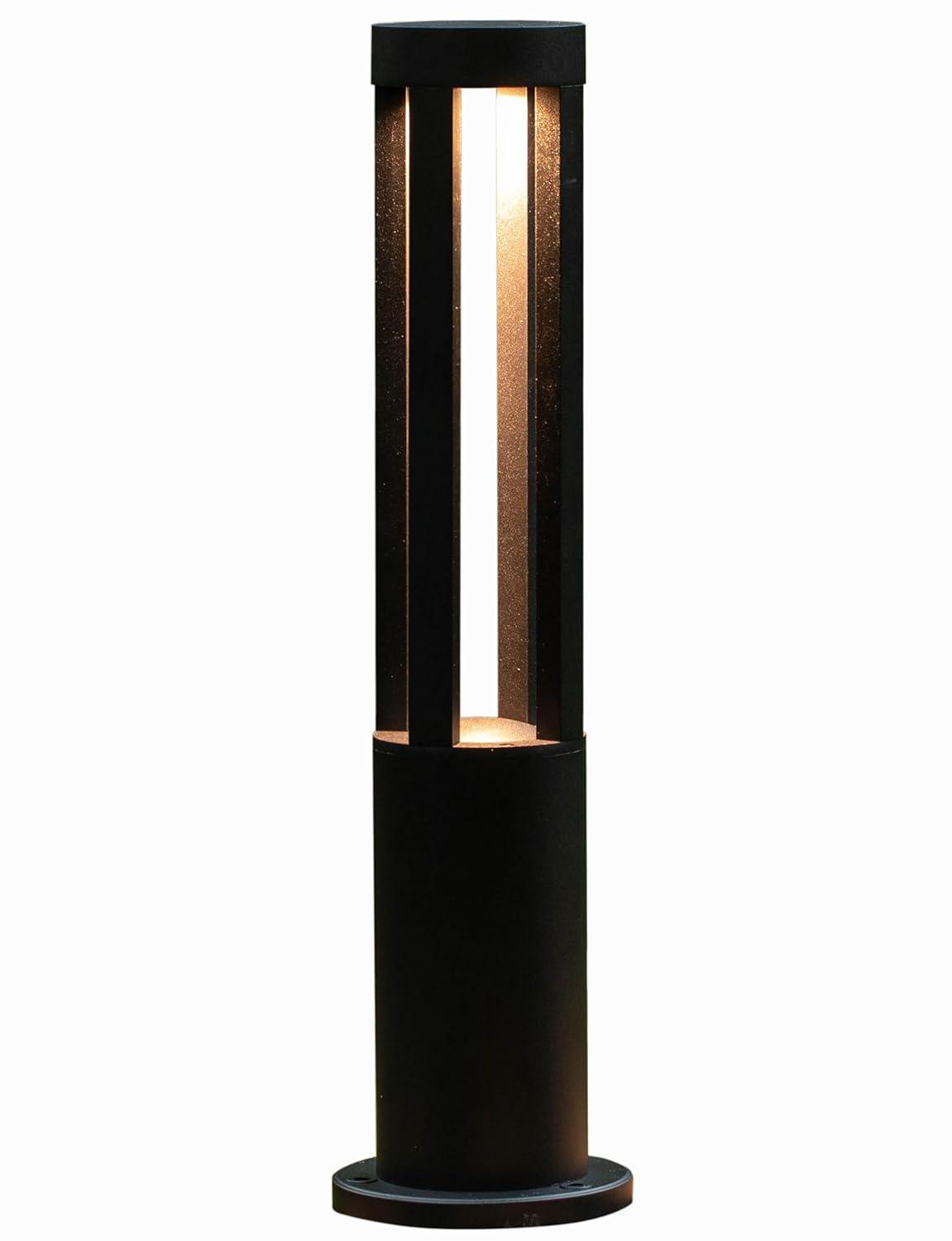 Gardenised Black Integrated LED Metal Bollard Light