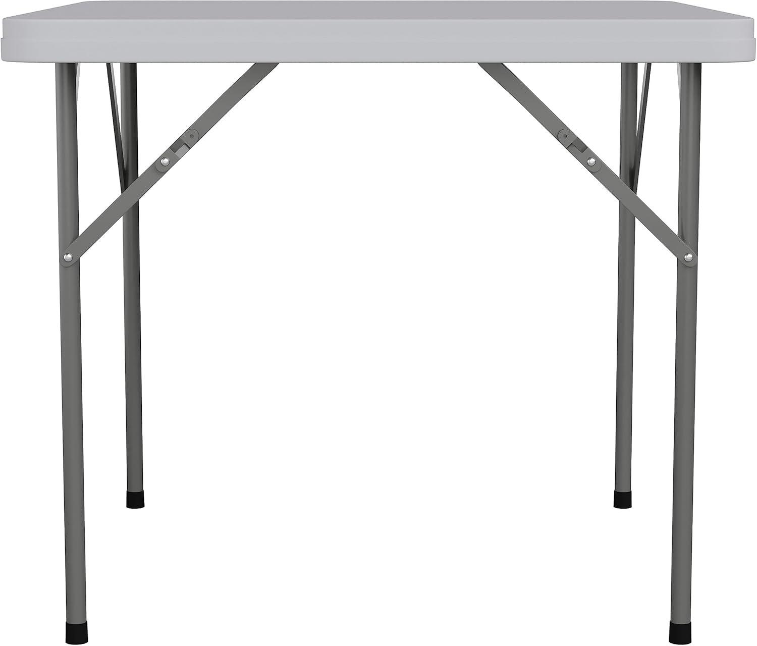 Flash Furniture 2.85-Foot Square Granite White Plastic Folding Table