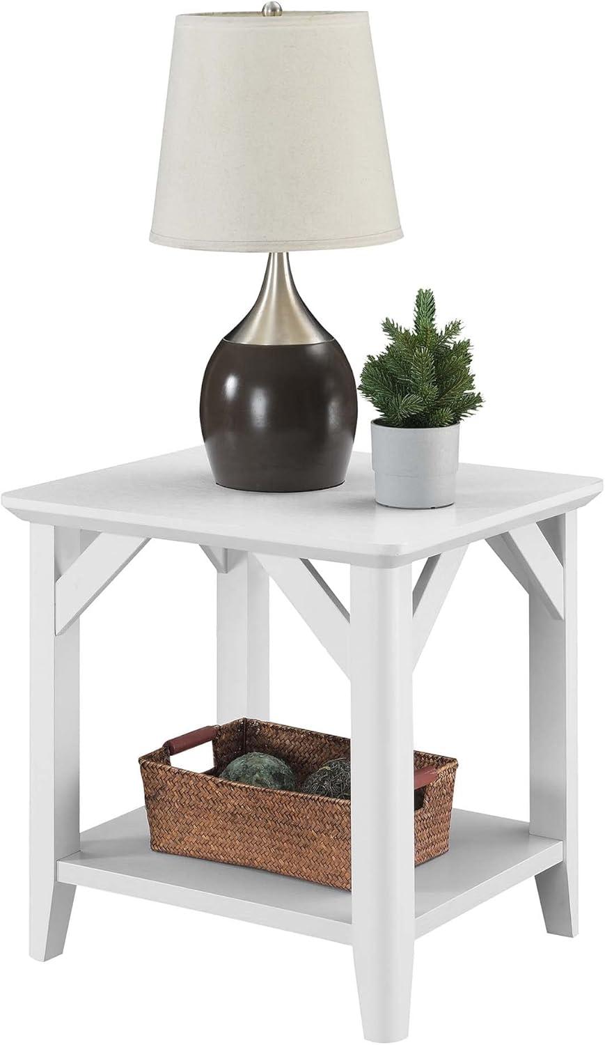 Convenience Concepts Winston End Table with Shelf, White