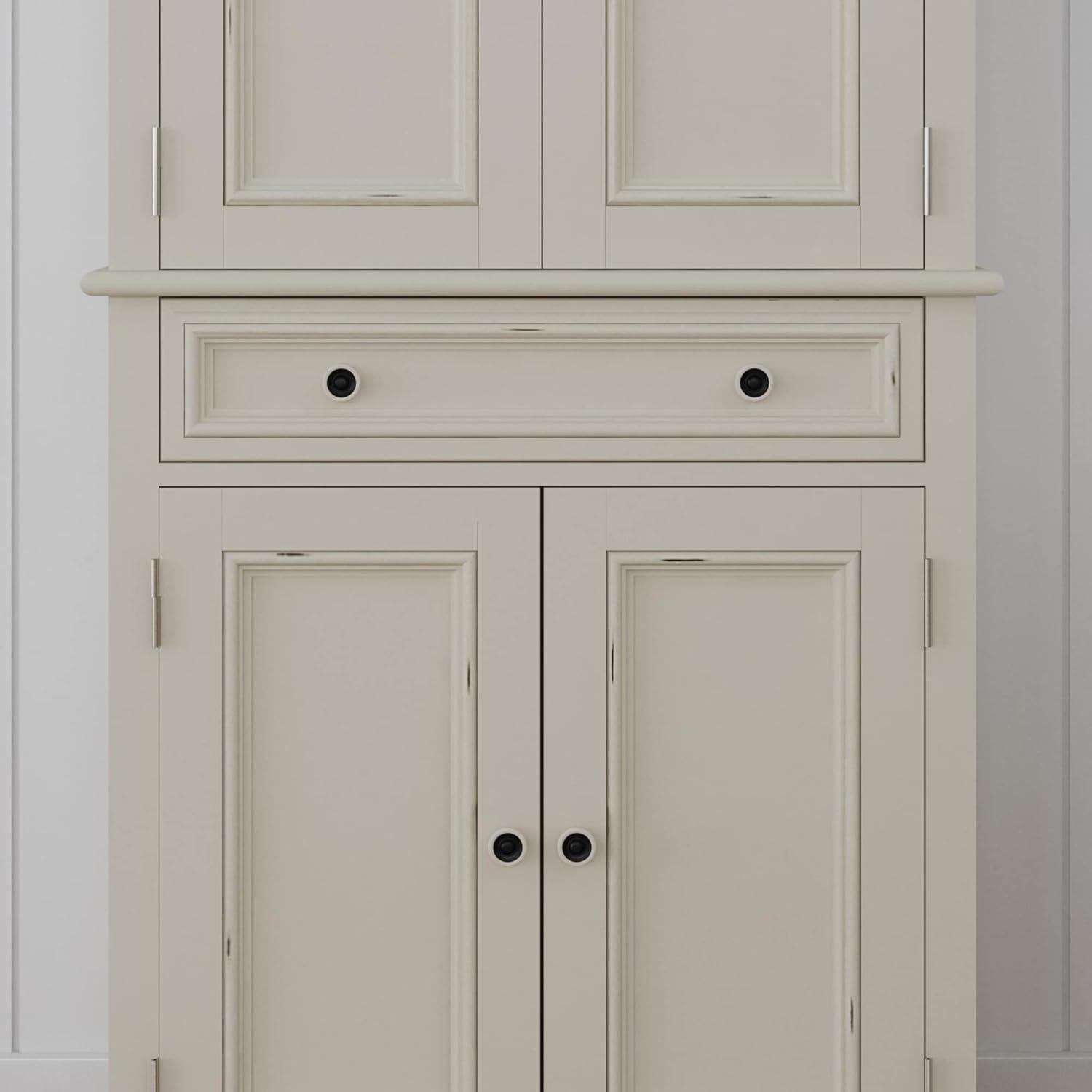 Home Styles Dover Kitchen Pantry White : Hardwood Construction, 4-Door Design, Adjustable Shelves, 1 Drawer