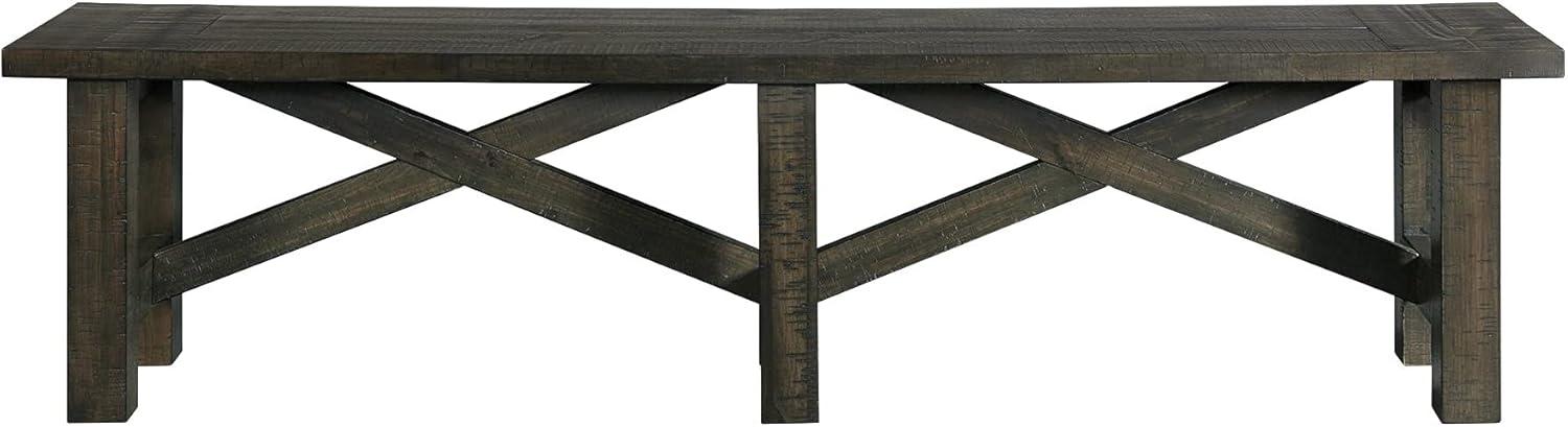 Trestle 72" Long Dining Bench in Distressed Gray Wood / Entryway Seating