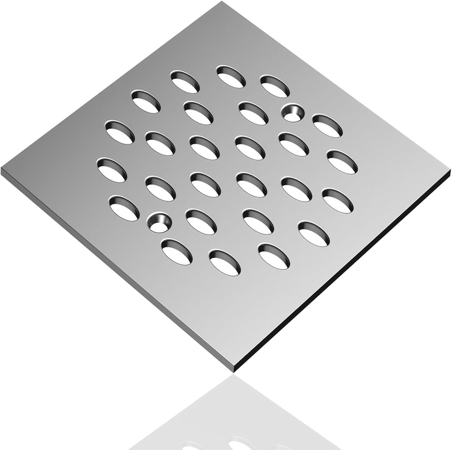 4010171 DRAIN COVER SQR SNP CHR Danco 4-1/4 in. Chrome Gray Square Drain Cover (Pack of 1)