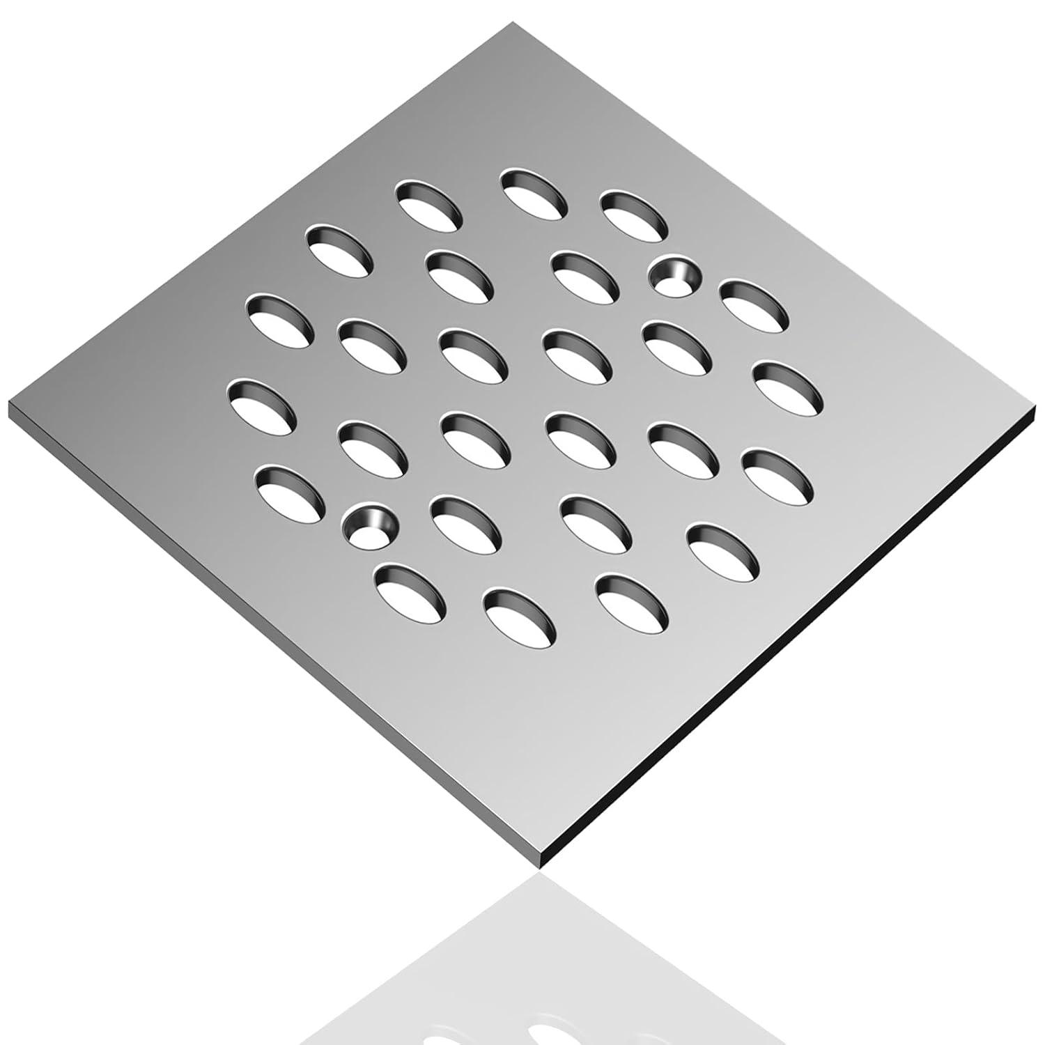 4010171 DRAIN COVER SQR SNP CHR Danco 4-1/4 in. Chrome Gray Square Drain Cover (Pack of 1)
