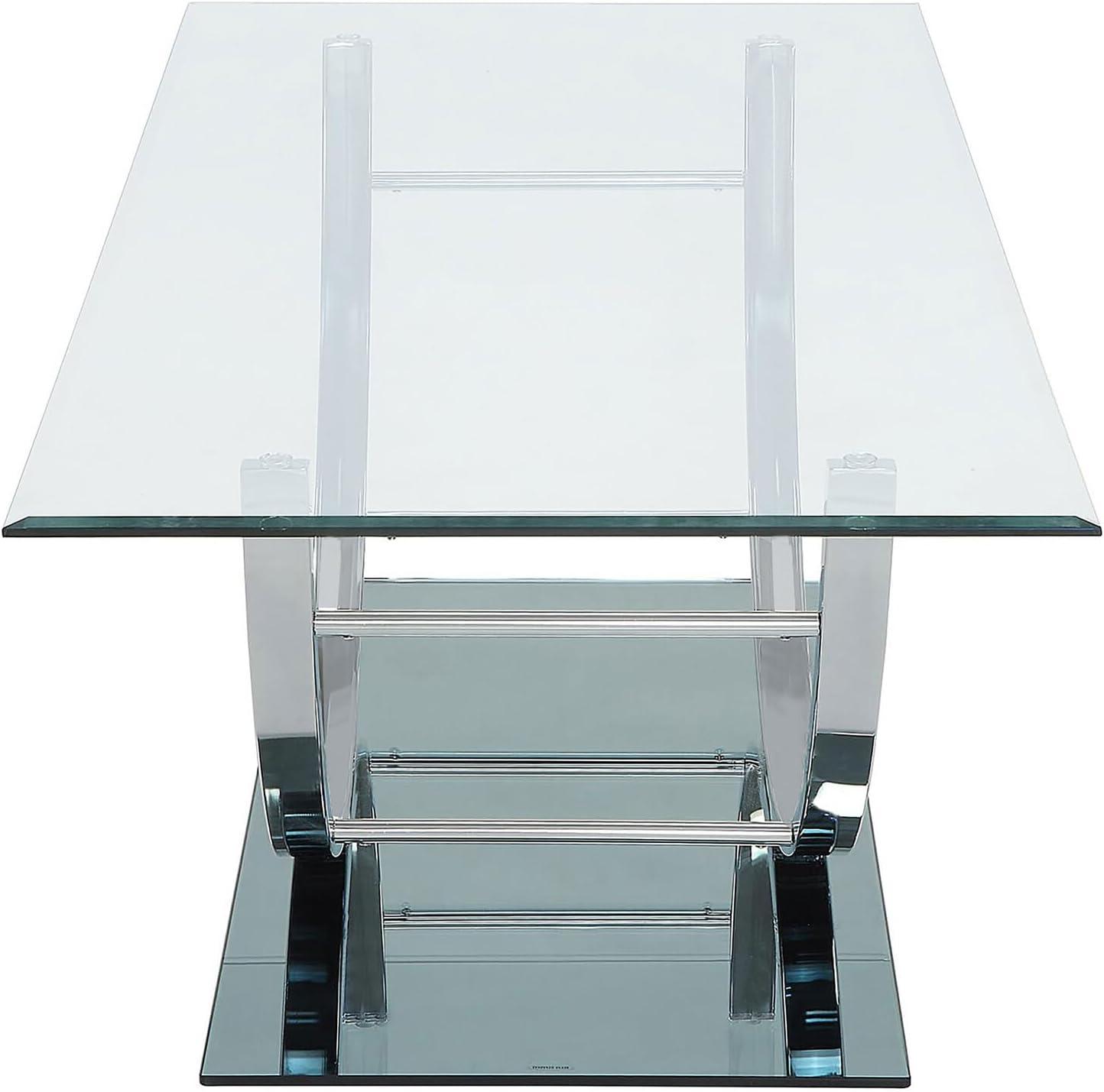 Danville Coffee Table with Glass Top Chrome - Coaster