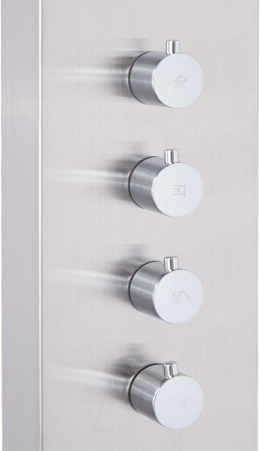 Shelton Stainless Steel Thermostatic Shower Panel with Hand Shower and Body Sprays