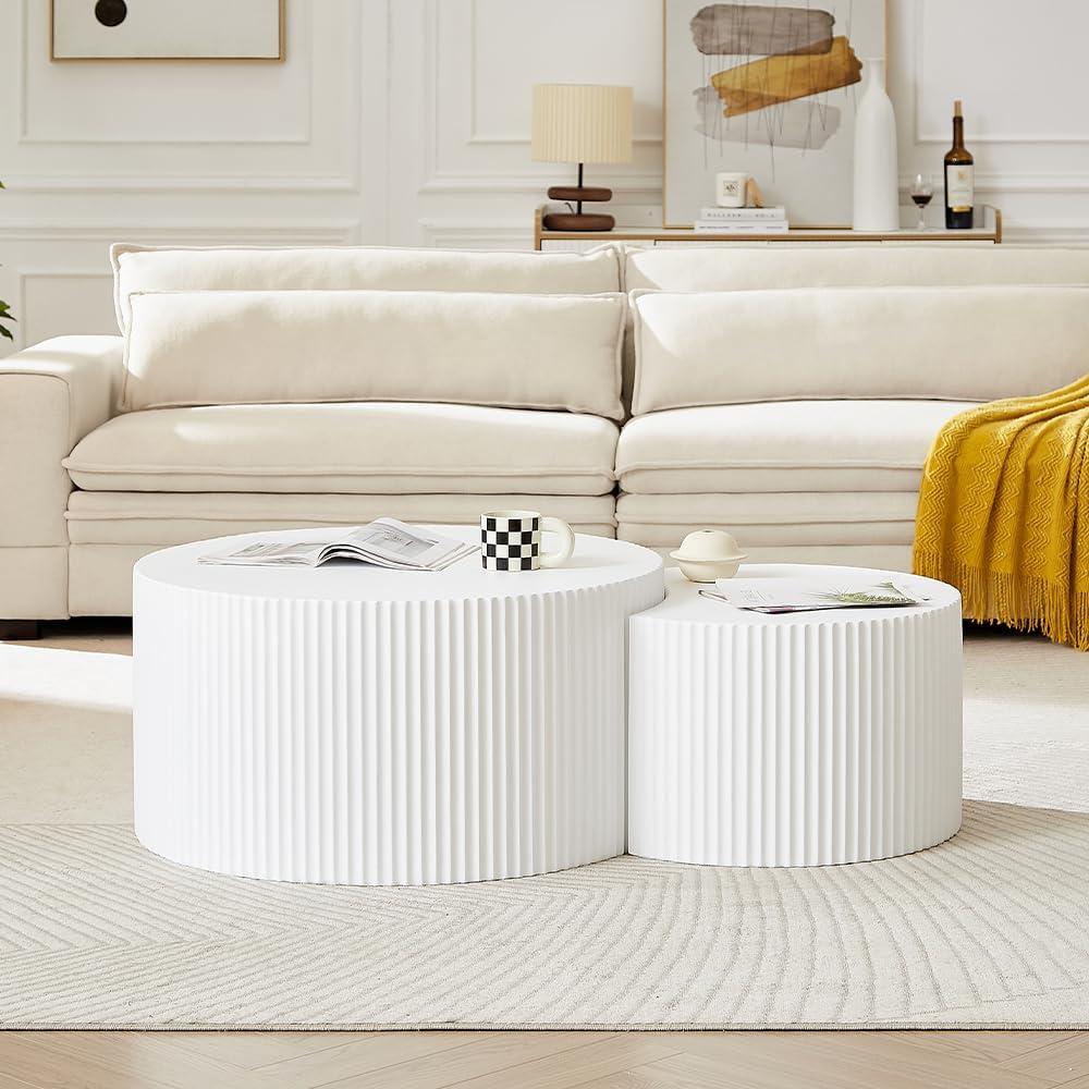 Hokku Designs Blayne 23.62" Round Nesting Coffee Table (2-Pieces)