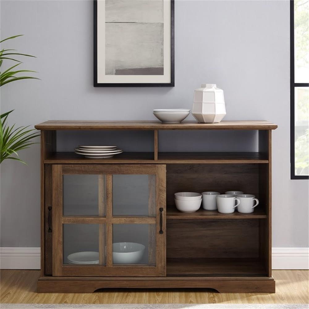 Boden 48" Sliding Glass Door Sideboard in Rustic Oak