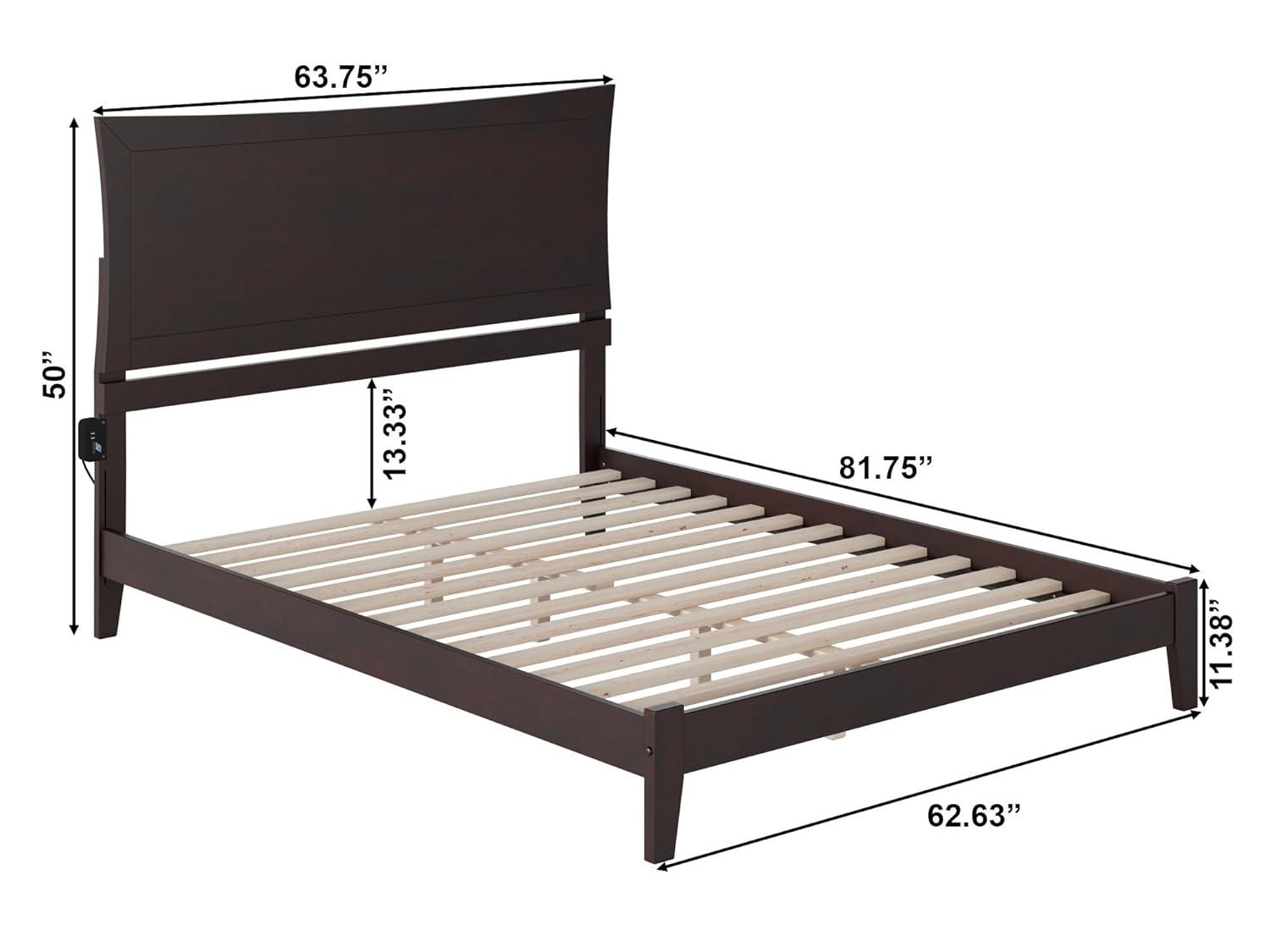 Metro Low Profile Solid Wood Platform Bed