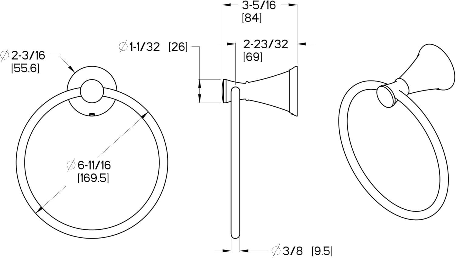 Saxton Wall Mounted Towel Ring