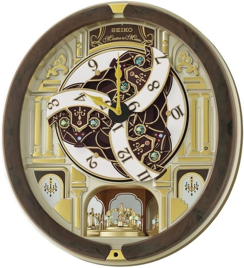 Limited Edition 2022 Seiko Melodies in Motion Wall Clock, Golden Pillars