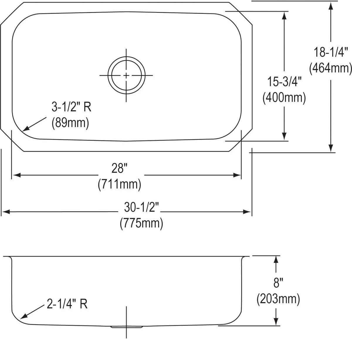 Radiant Satin Stainless Steel Single Bowl Undermount Kitchen Sink