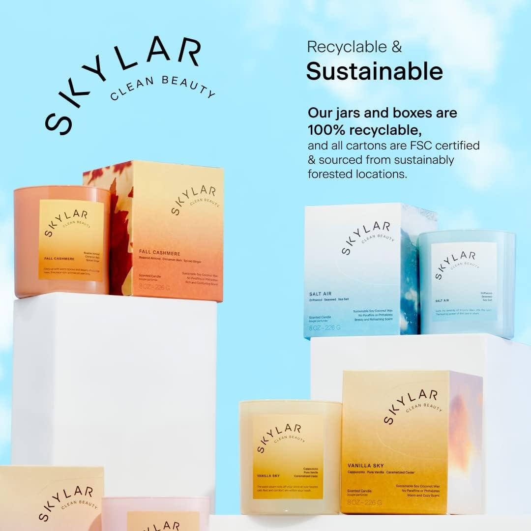Skylar Coconut Cove Candle, Non-Toxic Clean-Burning Candles with Soy Coconut Wax, Fresh Soy Candles for Home, Scented Candles USA Made & Hand-Poured