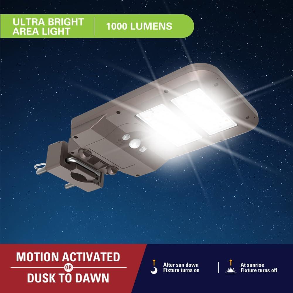 1 - Head LED Solar Powered Dusk to Dawn Outdoor Security Flood Light with Motion Sensor